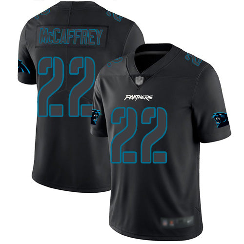 Nike Carolina Panthers #22 Christian McCaffrey Black Men's Stitched NFL Limited Rush Impact Jersey Men's
