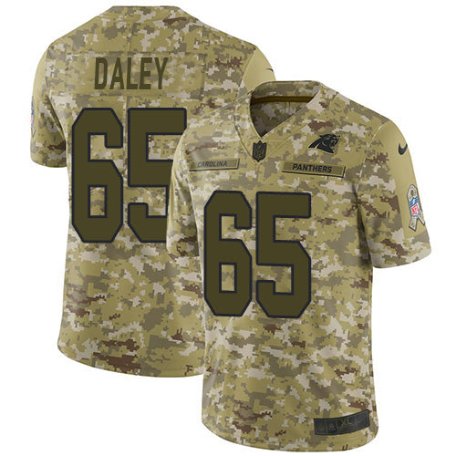 Nike Carolina Panthers #65 Dennis Daley Camo Men's Stitched NFL Limited 2018 Salute To Service Jersey Men's