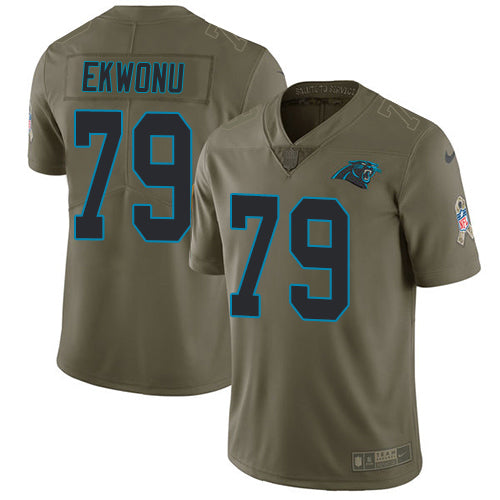 Nike Carolina Panthers #79 Ikem Ekwonu Olive Men's Stitched NFL Limited 2017 Salute To Service Jersey Men's