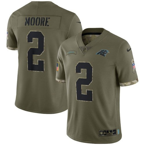 Carolina Carolina Panthers #2 D.J. Moore Nike Men's 2022 Salute To Service Limited Jersey - Olive Men's