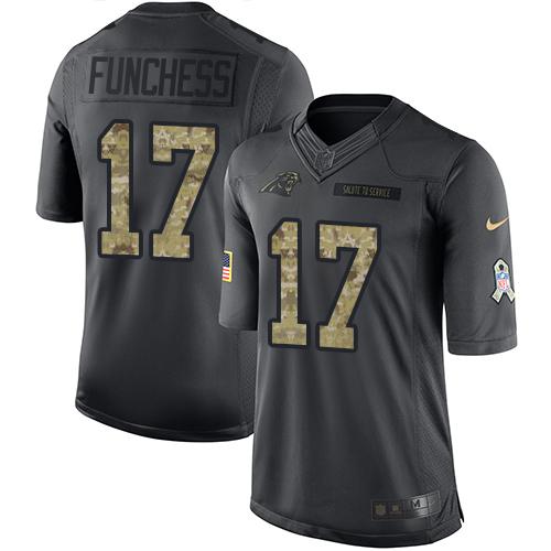 Nike Carolina Panthers #17 Devin Funchess Black Men's Stitched NFL Limited 2016 Salute to Service Jersey Men's