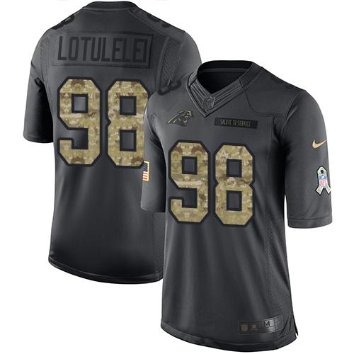 Nike Carolina Panthers #98 Star Lotulelei Black Men's Stitched NFL Limited 2016 Salute to Service Jersey Men's