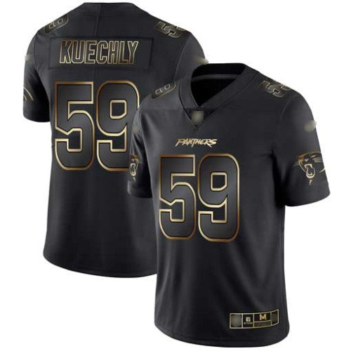 Nike Carolina Panthers #59 Luke Kuechly Black/Gold Men's Stitched NFL Vapor Untouchable Limited Jersey Men's