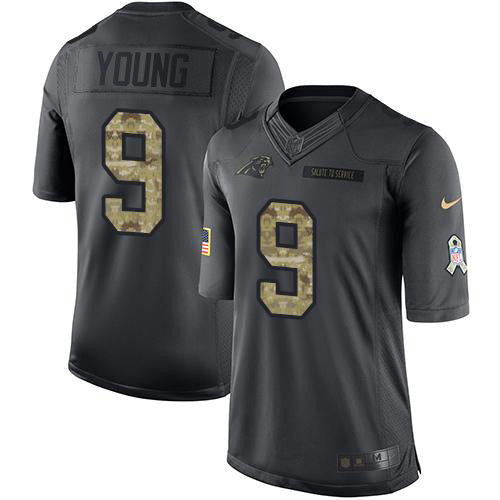 Nike Carolina Panthers #9 Bryce Young Black Men's Stitched NFL Limited 2016 Salute to Service Jersey Men's
