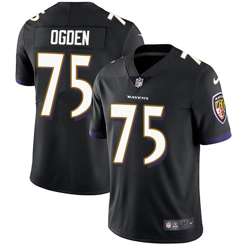 Nike Baltimore Ravens #75 Jonathan Ogden Black Alternate Men's Stitched NFL Vapor Untouchable Limited Jersey Men's