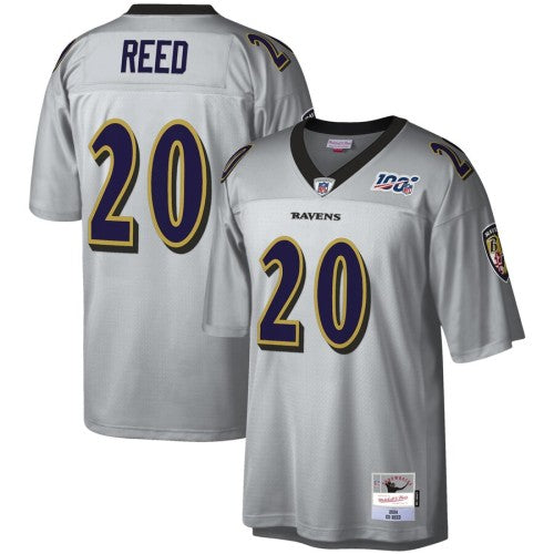 Baltimore Baltimore Ravens #20 Ed Reed Mitchell & Ness NFL 100 Retired Player Platinum Jersey Men's