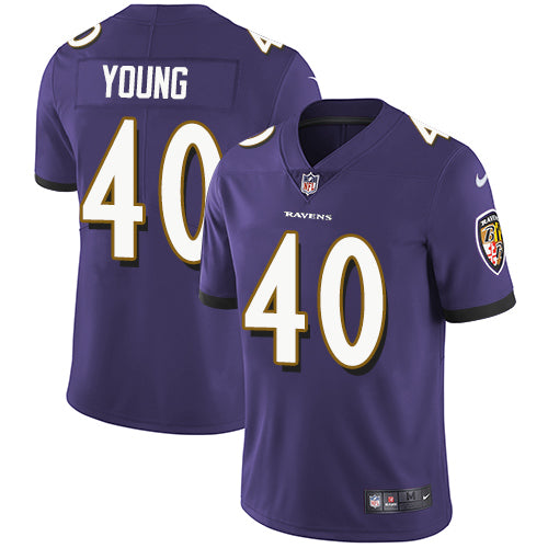 Nike Baltimore Ravens #40 Kenny Young Purple Team Color Men's Stitched NFL Vapor Untouchable Limited Jersey Men's