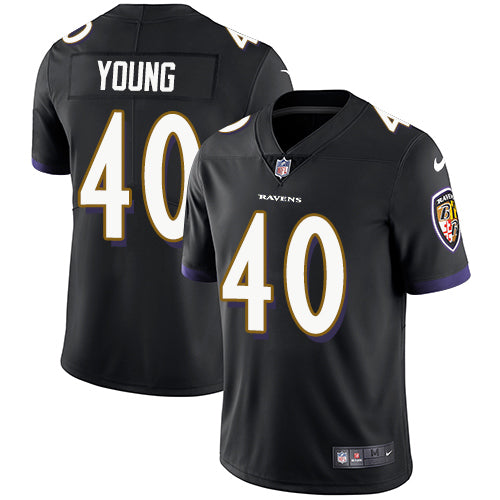 Nike Baltimore Ravens #40 Kenny Young Black Alternate Men's Stitched NFL Vapor Untouchable Limited Jersey Men's