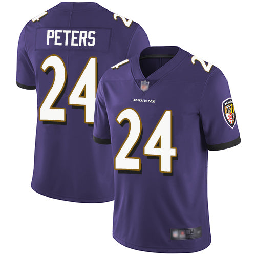 Nike Baltimore Ravens #24 Marcus Peters Purple Team Color Men's Stitched NFL Vapor Untouchable Limited Jersey Men's