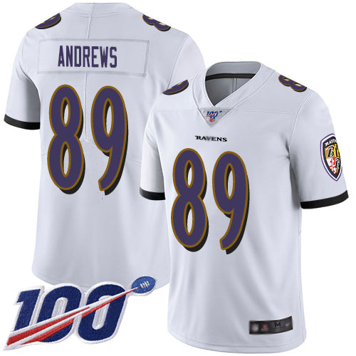 Nike Baltimore Ravens #89 Mark Andrews White Men's Stitched NFL 100th Season Vapor Limited Jersey Men's