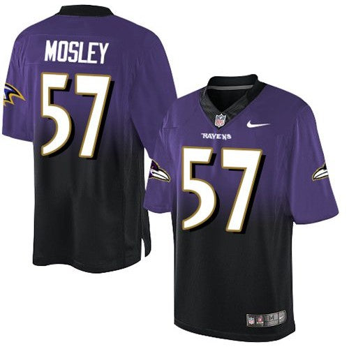 Nike Baltimore Ravens #57 C.J. Mosley Purple/Black Men's Stitched NFL Elite Fadeaway Fashion Jersey Men's