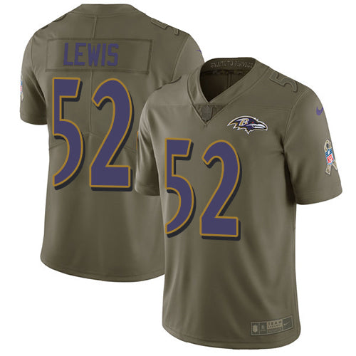 Nike Baltimore Ravens #52 Ray Lewis Olive Men's Stitched NFL Limited 2017 Salute To Service Jersey Men's