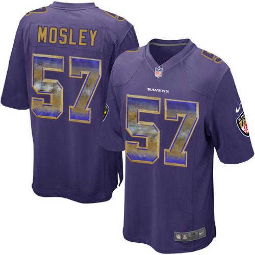 Nike Baltimore Ravens #57 C.J. Mosley Purple Team Color Men's Stitched NFL Limited Strobe Jersey Men's