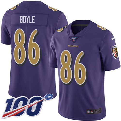 Nike Baltimore Ravens #86 Nick Boyle Purple Men's Stitched NFL Limited Rush 100th Season Jersey Men's
