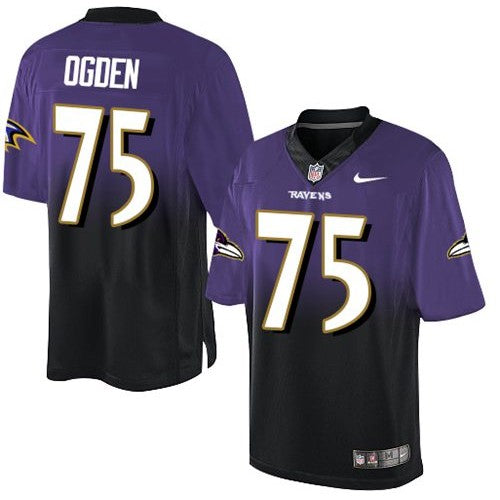 Nike Baltimore Ravens #75 Jonathan Ogden Purple/Black Men's Stitched NFL Elite Fadeaway Fashion Jersey Men's