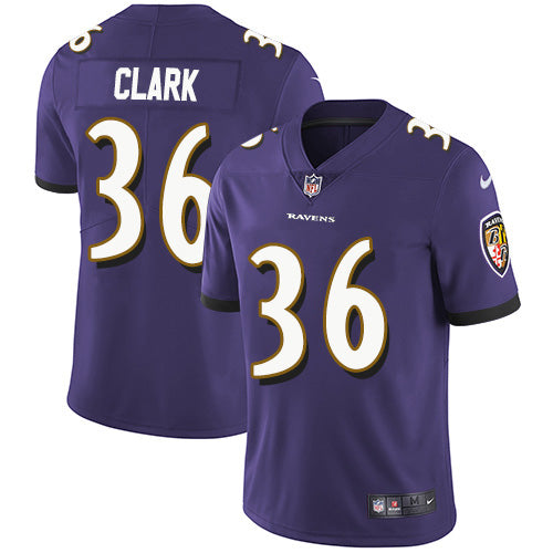 Nike Baltimore Ravens #36 Chuck Clark Purple Team Color Men's Stitched NFL Vapor Untouchable Limited Jersey Men's