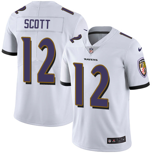 Nike Baltimore Ravens #12 Jaleel Scott White Men's Stitched NFL Vapor Untouchable Limited Jersey Men's