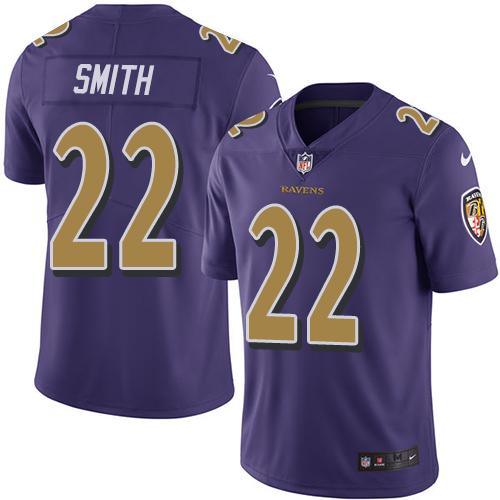 Nike Baltimore Ravens #22 Jimmy Smith Purple Men's Stitched NFL Limited Rush Jersey Men's