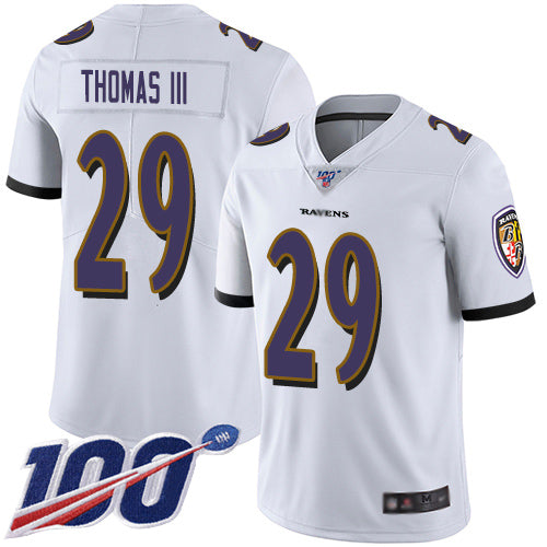 Nike Baltimore Ravens #29 Earl Thomas III White Men's Stitched NFL 100th Season Vapor Limited Jersey Men's
