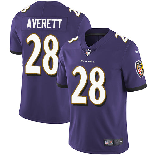 Nike Baltimore Ravens #28 Anthony Averett Purple Team Color Men's Stitched NFL Vapor Untouchable Limited Jersey Men's