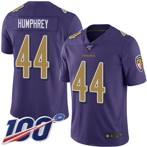 Nike Baltimore Ravens #44 Marlon Humphrey Purple Men's Stitched NFL Limited Rush 100th Season Jersey Men's