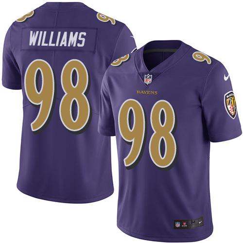Nike Baltimore Ravens #98 Brandon Williams Purple Men's Stitched NFL Limited Rush Jersey Men's