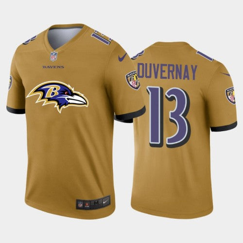 Baltimore Baltimore Ravens #13 Devin Duvernay Gold Men's Nike Big Team Logo Vapor Limited NFL Jersey Men's