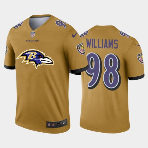 Baltimore Baltimore Ravens #98 Brandon Williams Gold Men's Nike Big Team Logo Vapor Limited NFL Jersey Men's