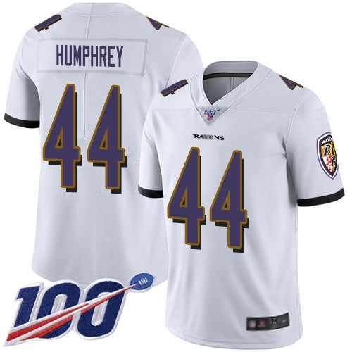 Nike Baltimore Ravens #44 Marlon Humphrey White Men's Stitched NFL 100th Season Vapor Limited Jersey Men's