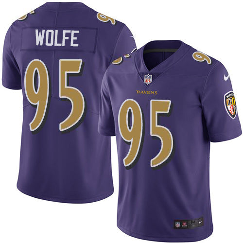 Nike Baltimore Ravens #95 Derek Wolfe Purple Men's Stitched NFL Limited Rush Jersey Men's