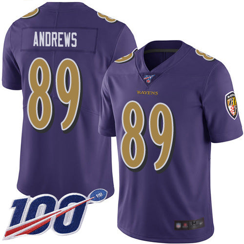 Nike Baltimore Ravens #89 Mark Andrews Purple Men's Stitched NFL Limited Rush 100th Season Jersey Men's