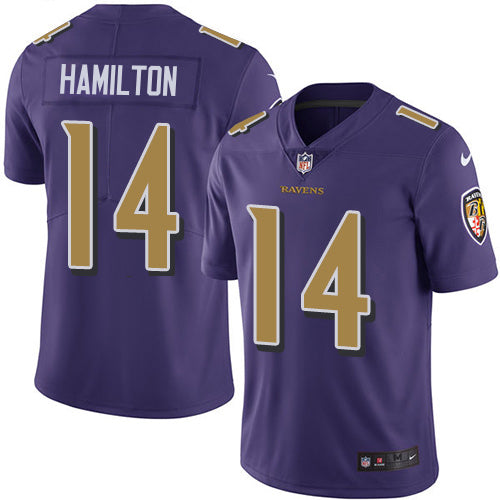 Nike Baltimore Ravens #14 Kyle Hamilton Purple Men's Stitched NFL Limited Rush Jersey Men's
