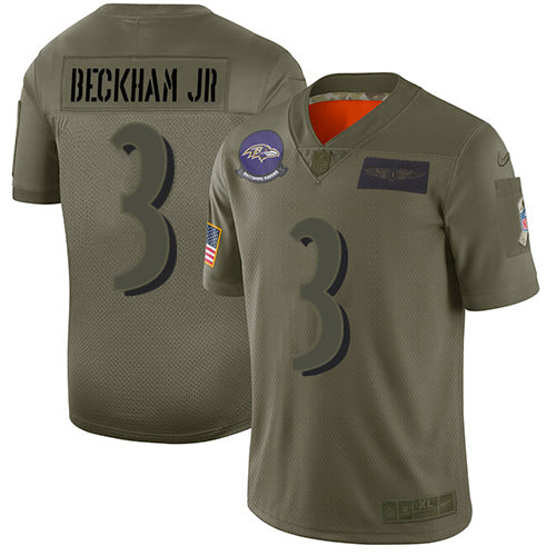 Nike Baltimore Ravens #3 Odell Beckham Jr. Camo Men's Stitched NFL Limited 2019 Salute To Service Jersey Men's